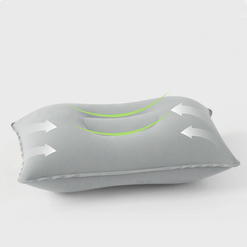 (image for) Portable Folding Inflatable Air Cushion Outdoor Travel Sleeping Camping PVC Neck Stretcher Backrest Airplane Comfortable Pillow